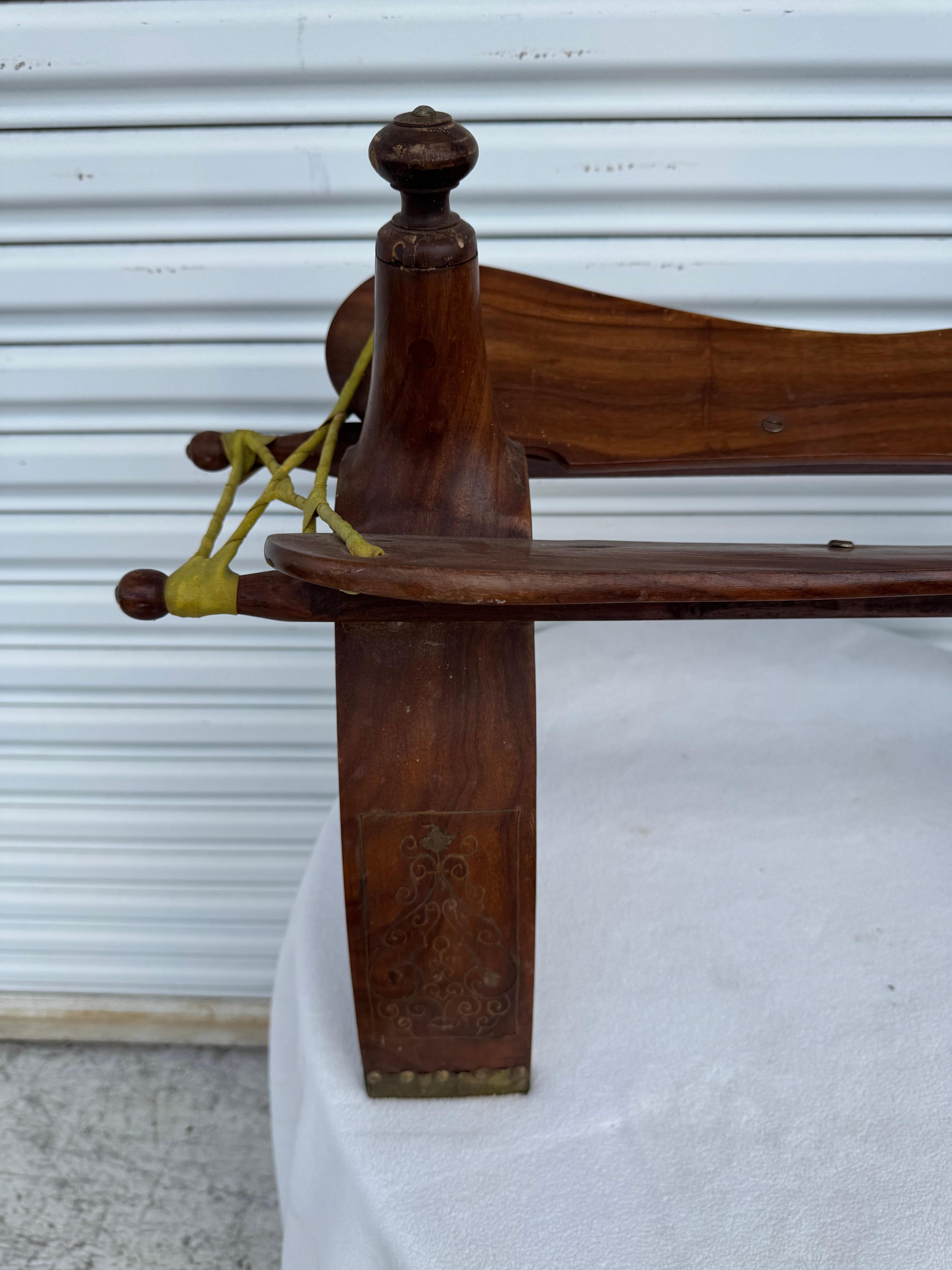 Vintage Moorish Camel Saddle Stool For Sale 3