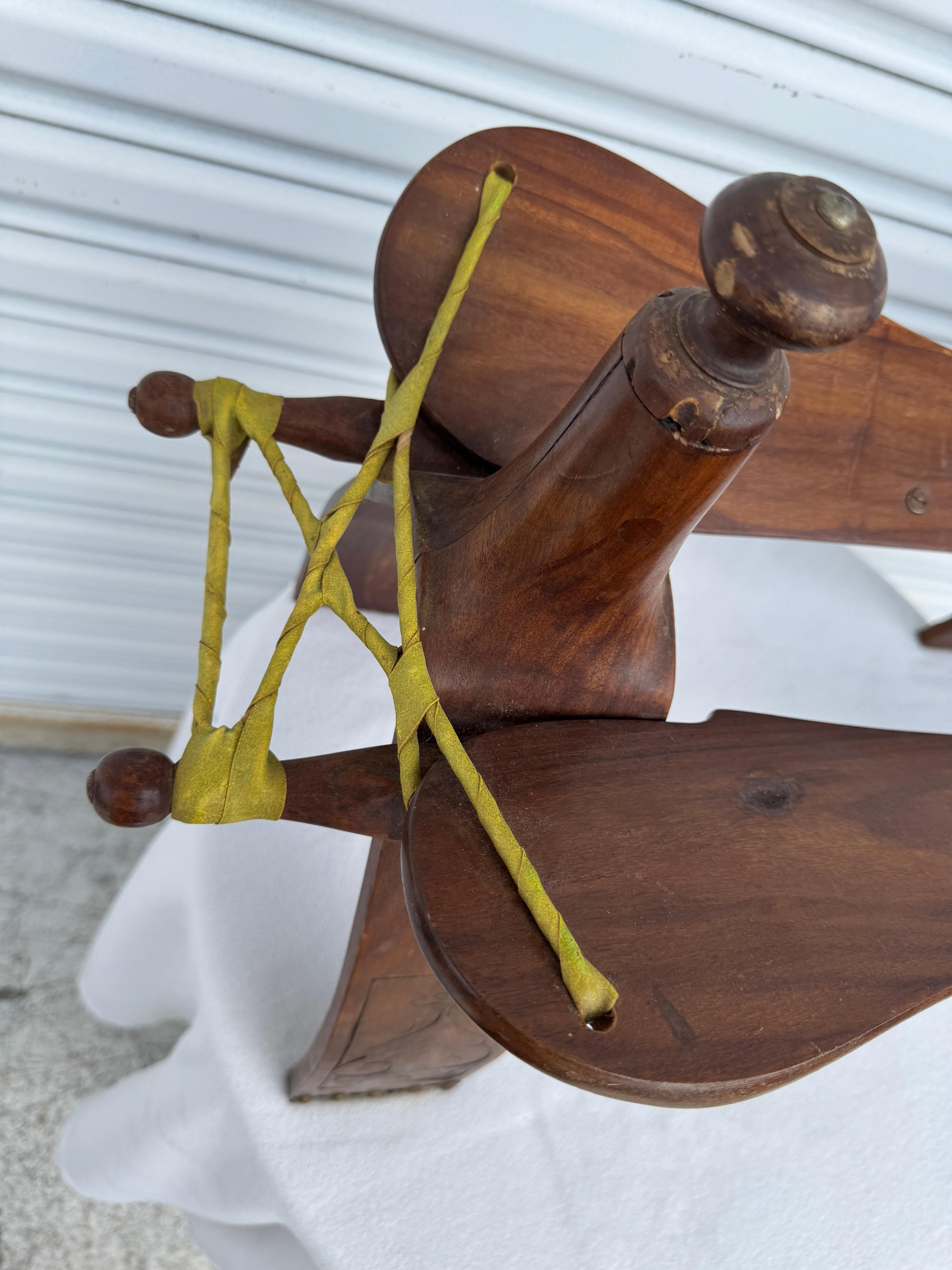 Vintage Moorish Camel Saddle Stool For Sale 4