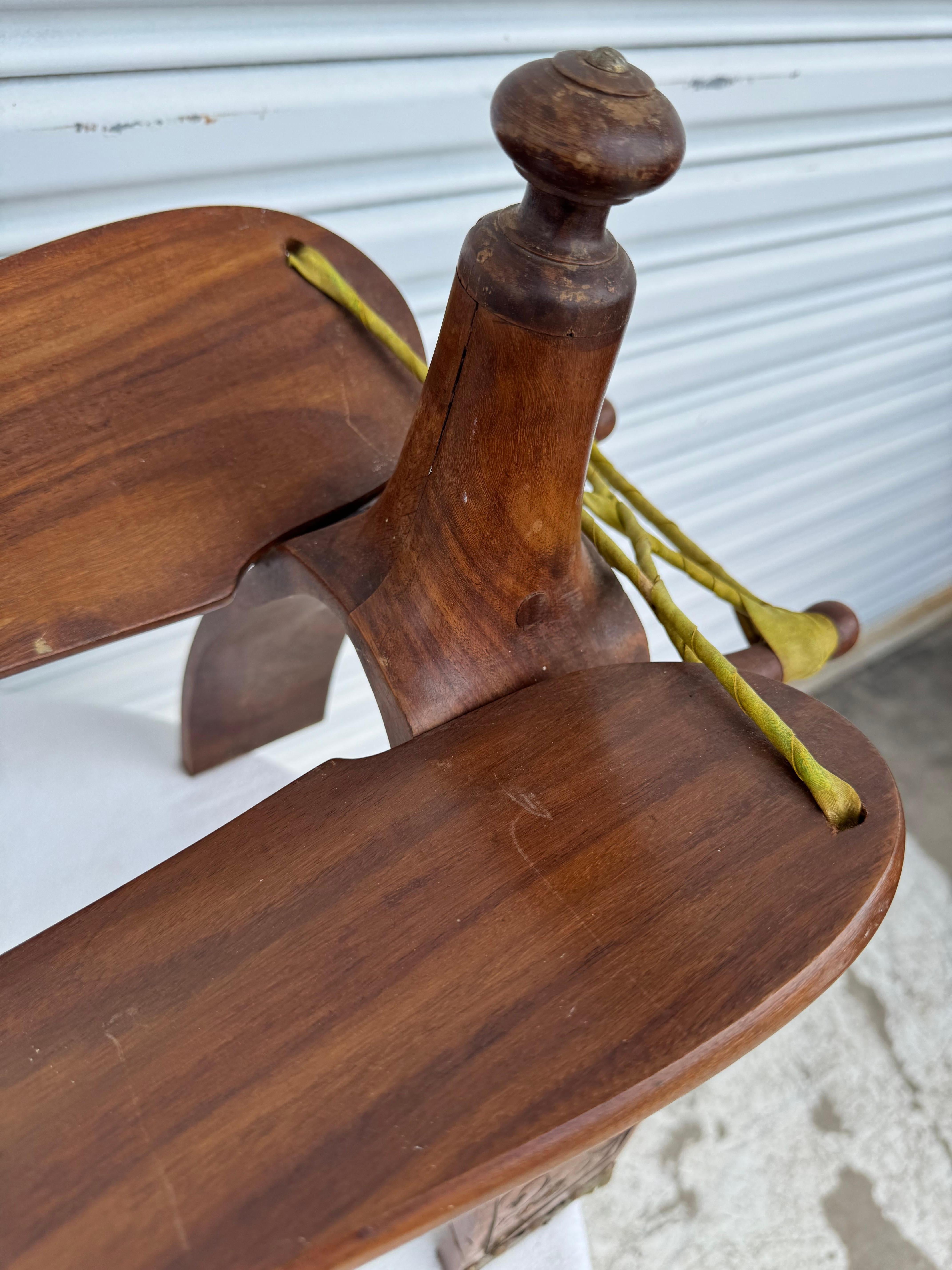 Vintage Moorish Camel Saddle Stool For Sale 5