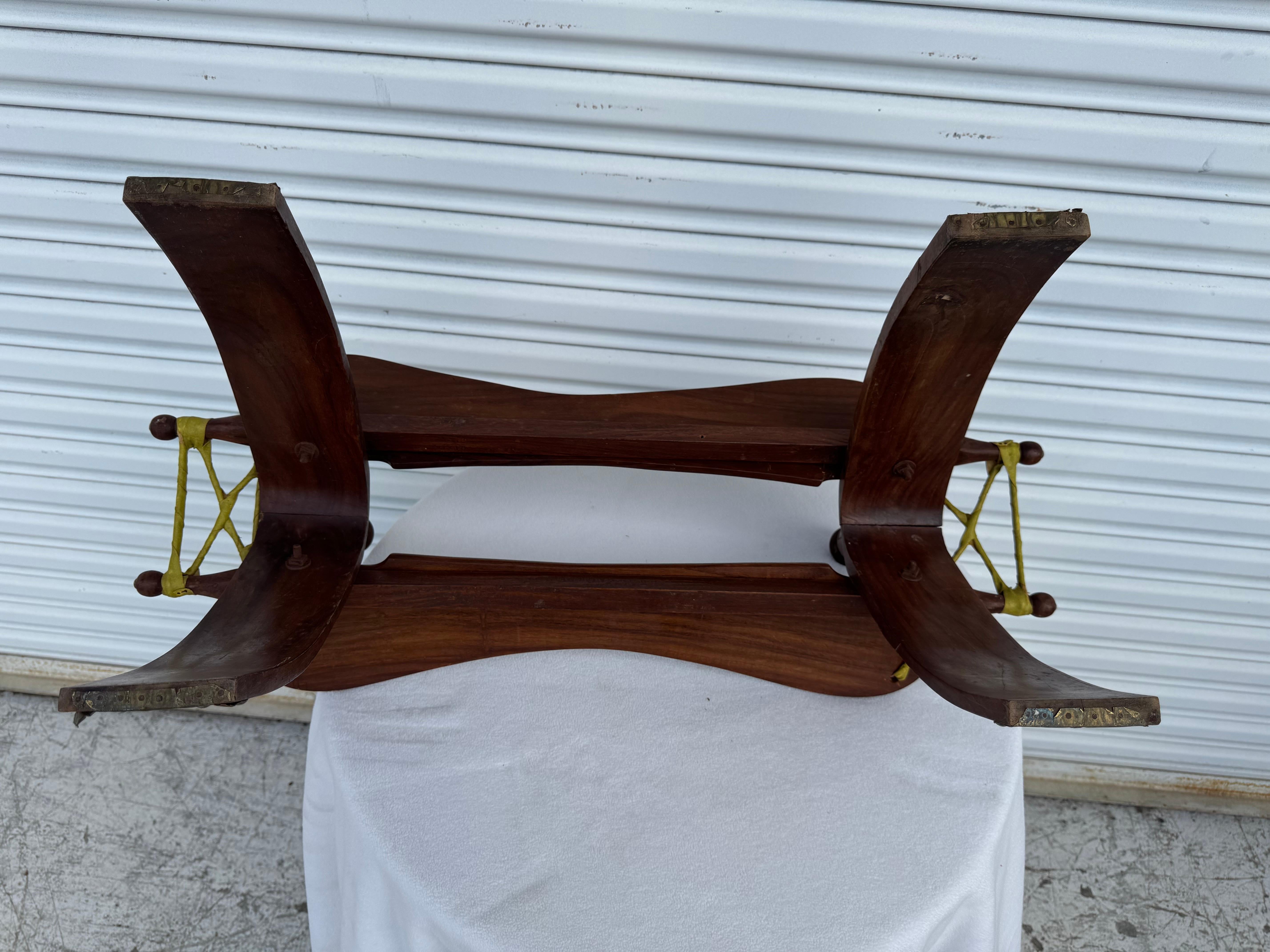 Vintage Moorish Camel Saddle Stool For Sale 1