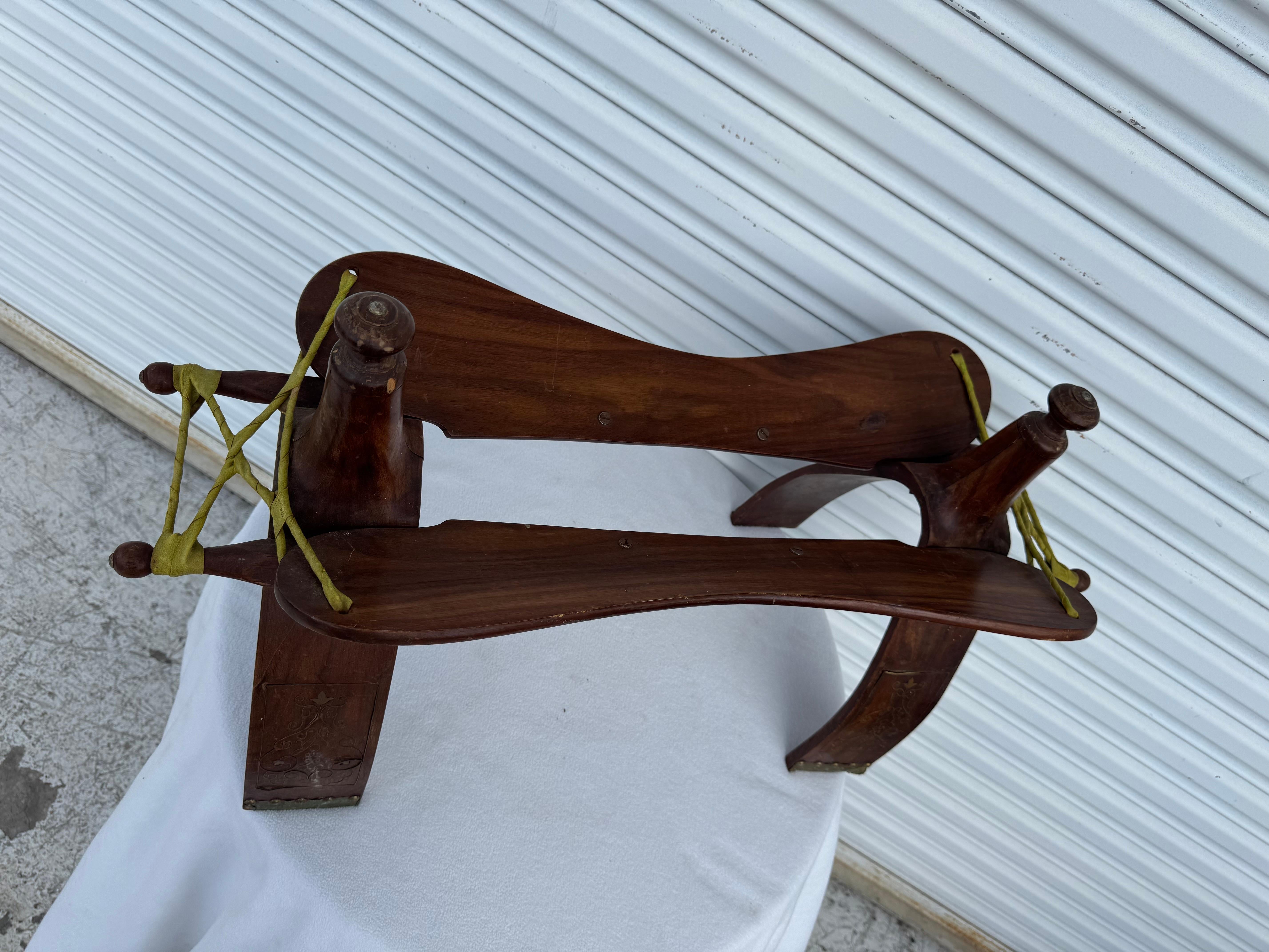 Vintage Moorish Camel Saddle Stool In Good Condition For Sale In Pasadena, TX
