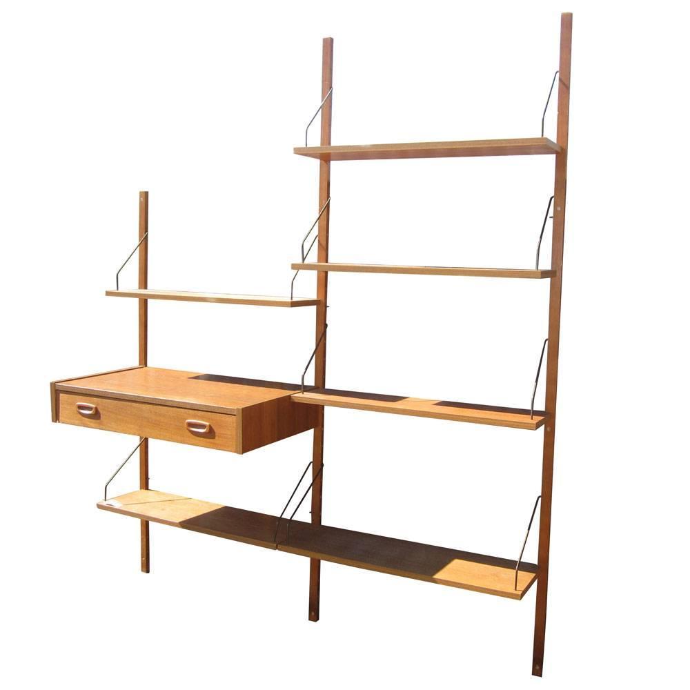 Vintage Danish Wall Unit with Floating Desk for Cado For Sale at 1stdibs