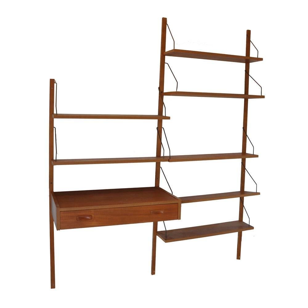 Vintage Danish Wall Unit with Floating Desk for Cado