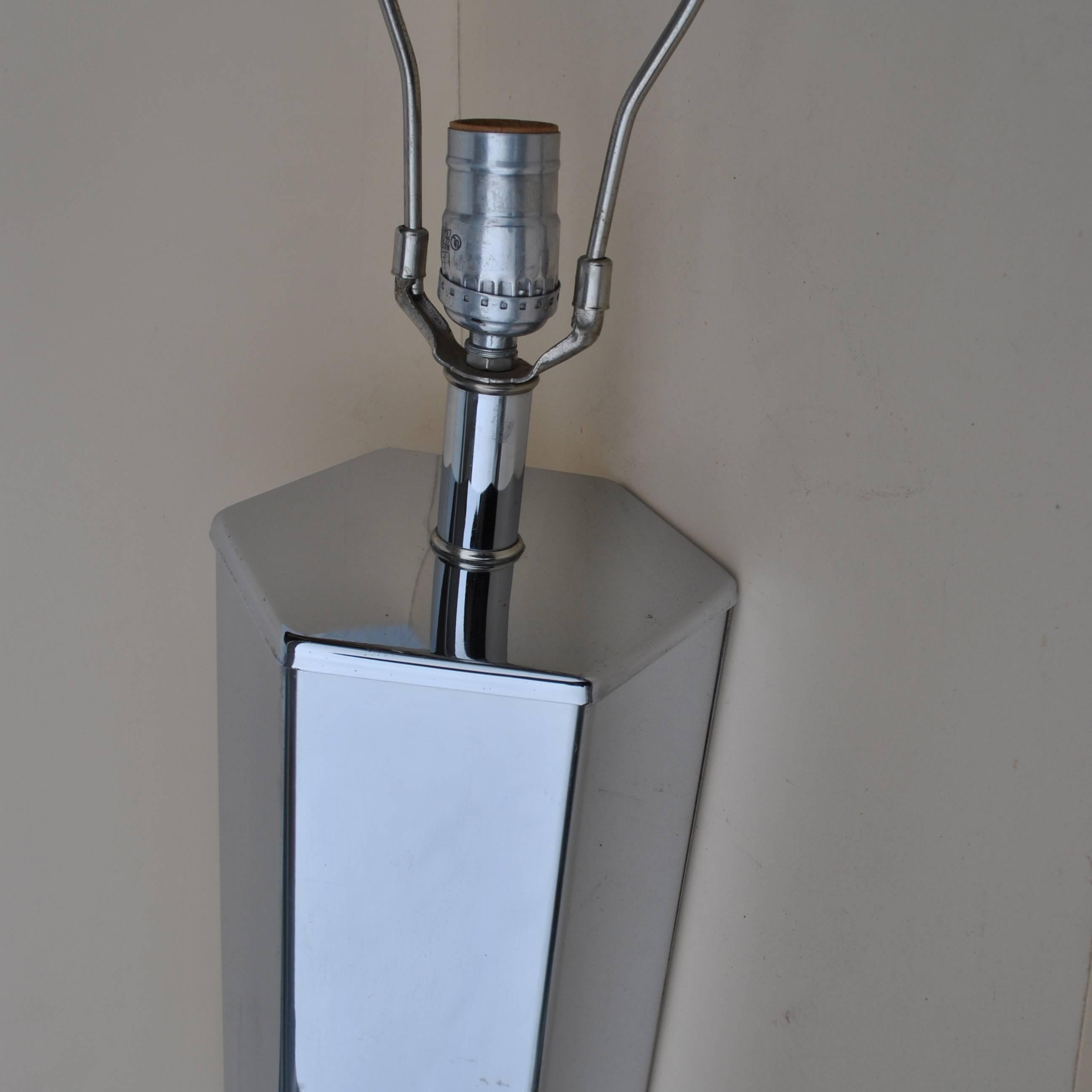 Mid-20th Century Hexagonal Mid-Century Chrome Lamp