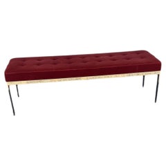 Martin Brattrud Brass and velvet bench