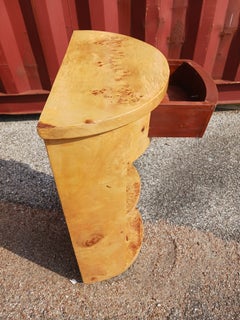 Burl Wood Art Deco Open Bookcase