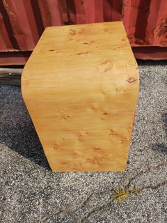 Pair Of Art Deco Style Burl Wood Nightstands w/ Bentwood Tops
