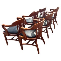 8 Vintage Cherry Bank Of England Chairs by Jasper Chair Co.