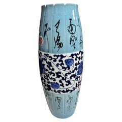 Blue and White Ceramic Rose Vase
