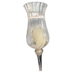 Kerzenhalter aus Glas mit langem Stiel