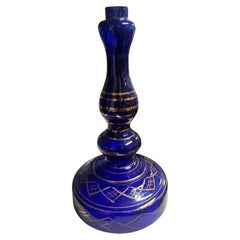 Kerzenhalter aus kobaltblauem Glas