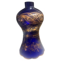 Bohemian cobalt blue glass piece