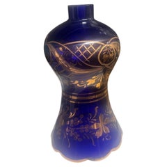Bohemian cobalt blue glass piece