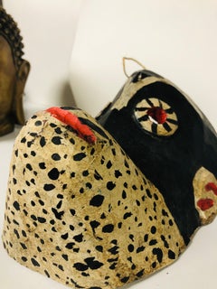 Mid-Century Guatemalan Hand-Carved Wood Monkey (Mico) Dance Mask