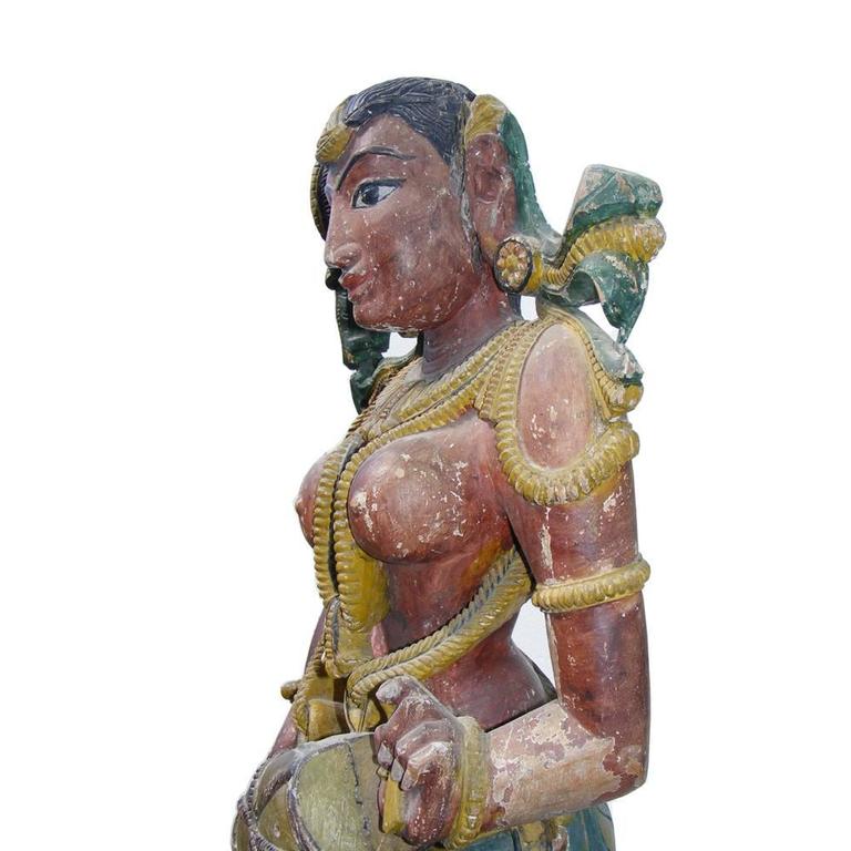 Hand-Carved 18th Century Hindu Deity Statue For Sale