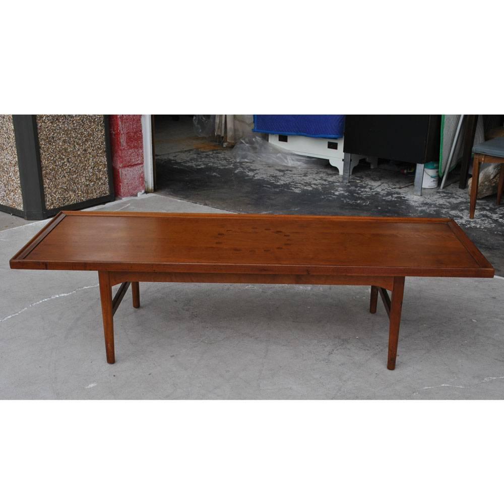 Mid-Century Modern Table basse longue Kipp Stewart sur panneau par Drexel en vente