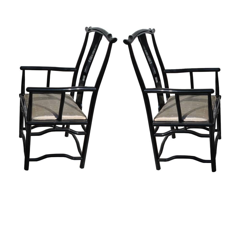 italian black lacquer dining room chairs