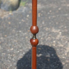 Vintage 1960s Danish Teak Brass Floor Lamp