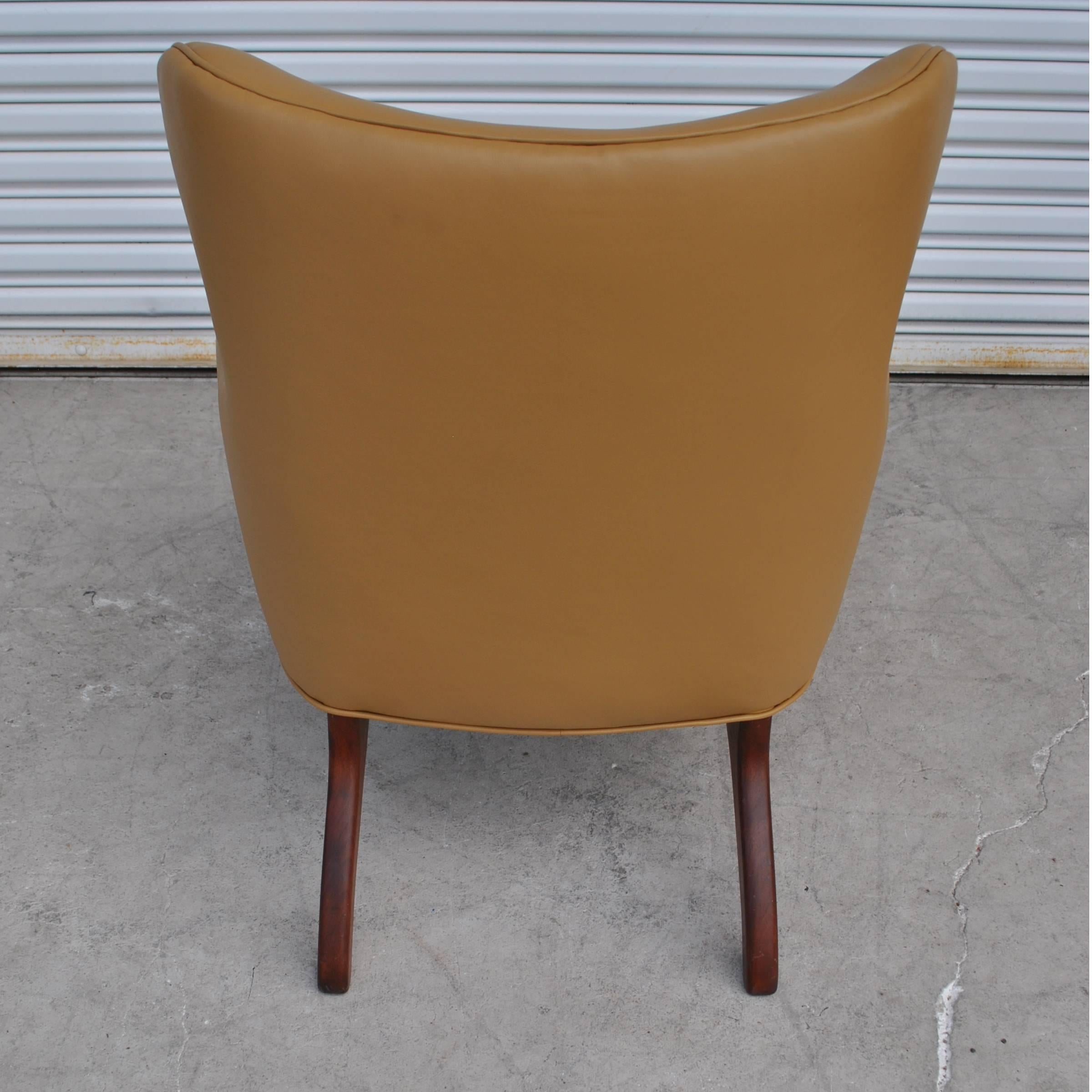 Unknown Vintage Midcentury Danish Wingback Lounge Chair