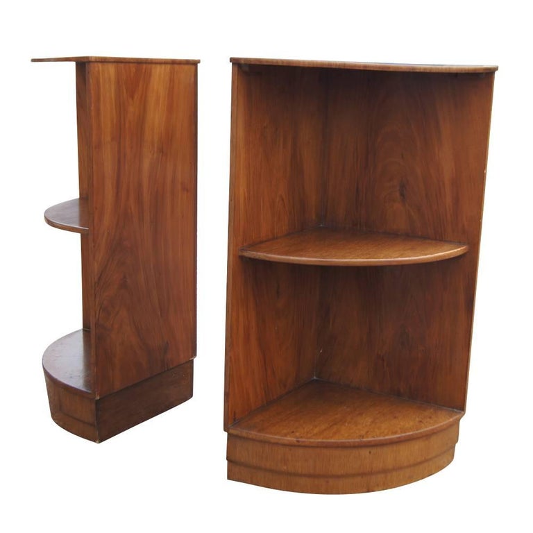 Pair of Vintage Art Deco Style Corner Shelves at 1stDibs