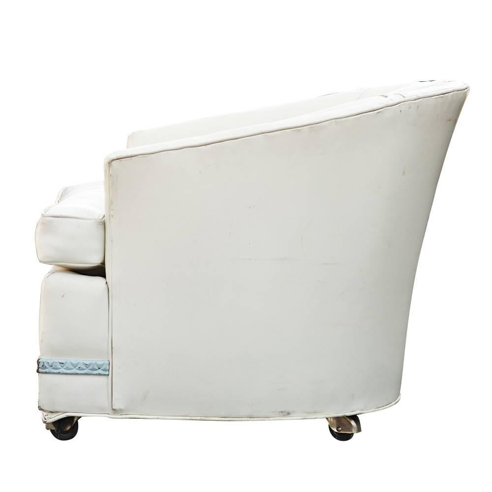 Mid-Century Modern Pair of John Stuart Barrel Lounge Chairs For Sale