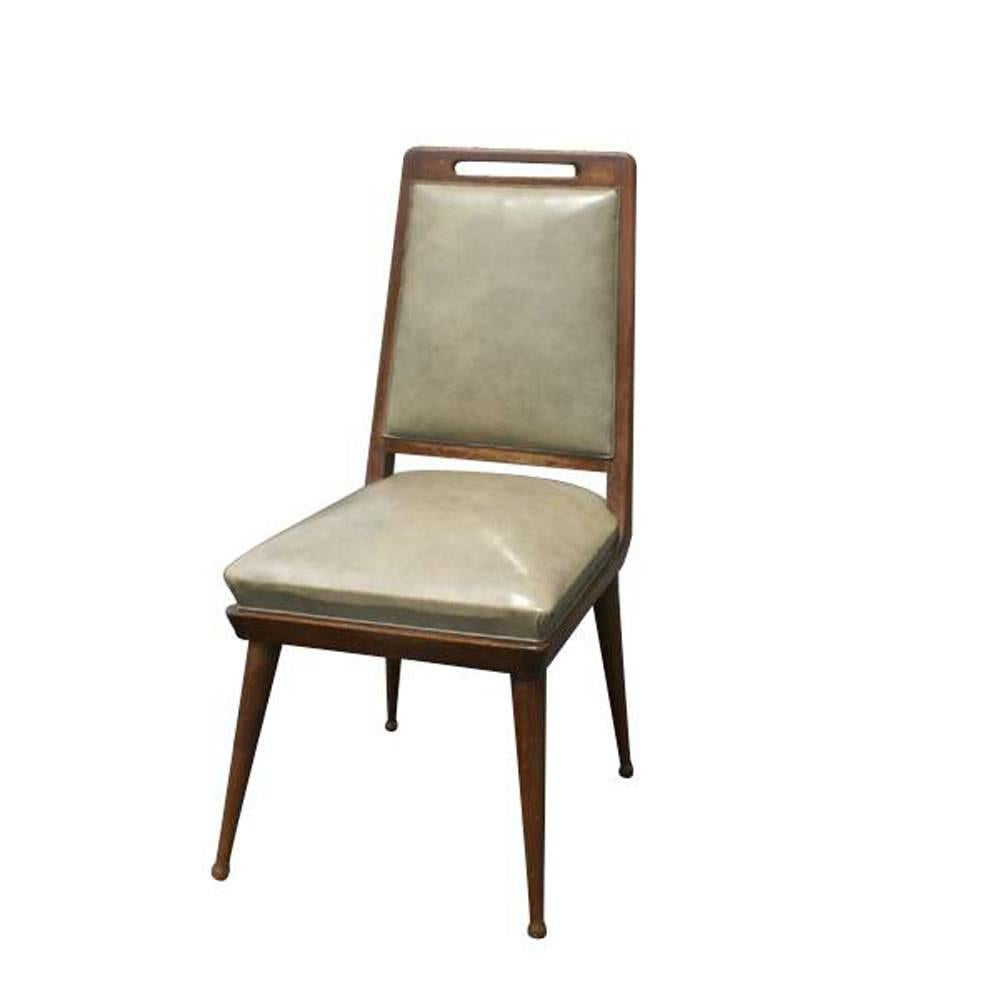 6 Italian Mid Century Modern Dining Chairs

Solid Wood Frame
 
Tapered Legs

Refinished

Reupholstery Recommended
