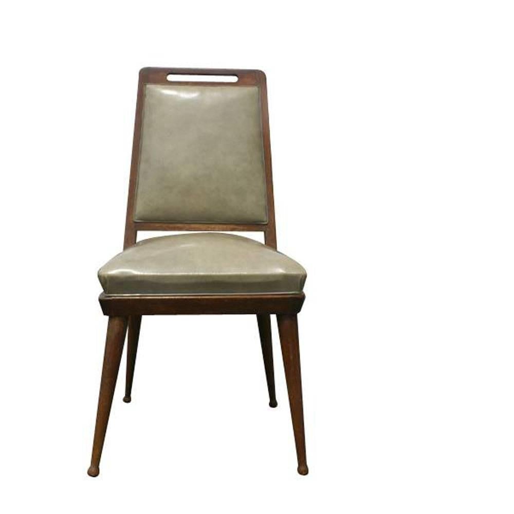 European 6 Italian Mid Century Dining Chairs   For Sale