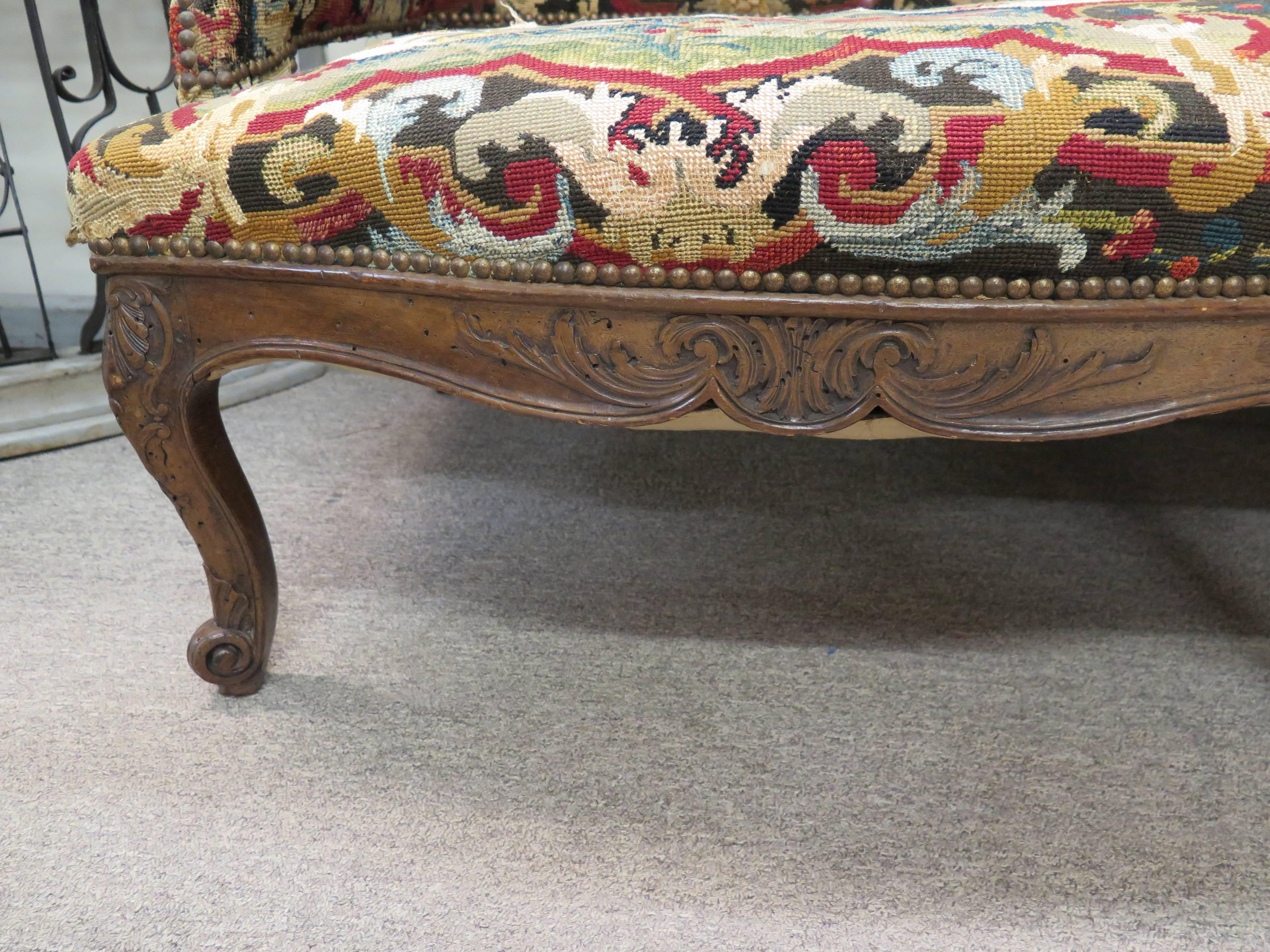 18th Century and Earlier 18th Century French Tapestry Sofa