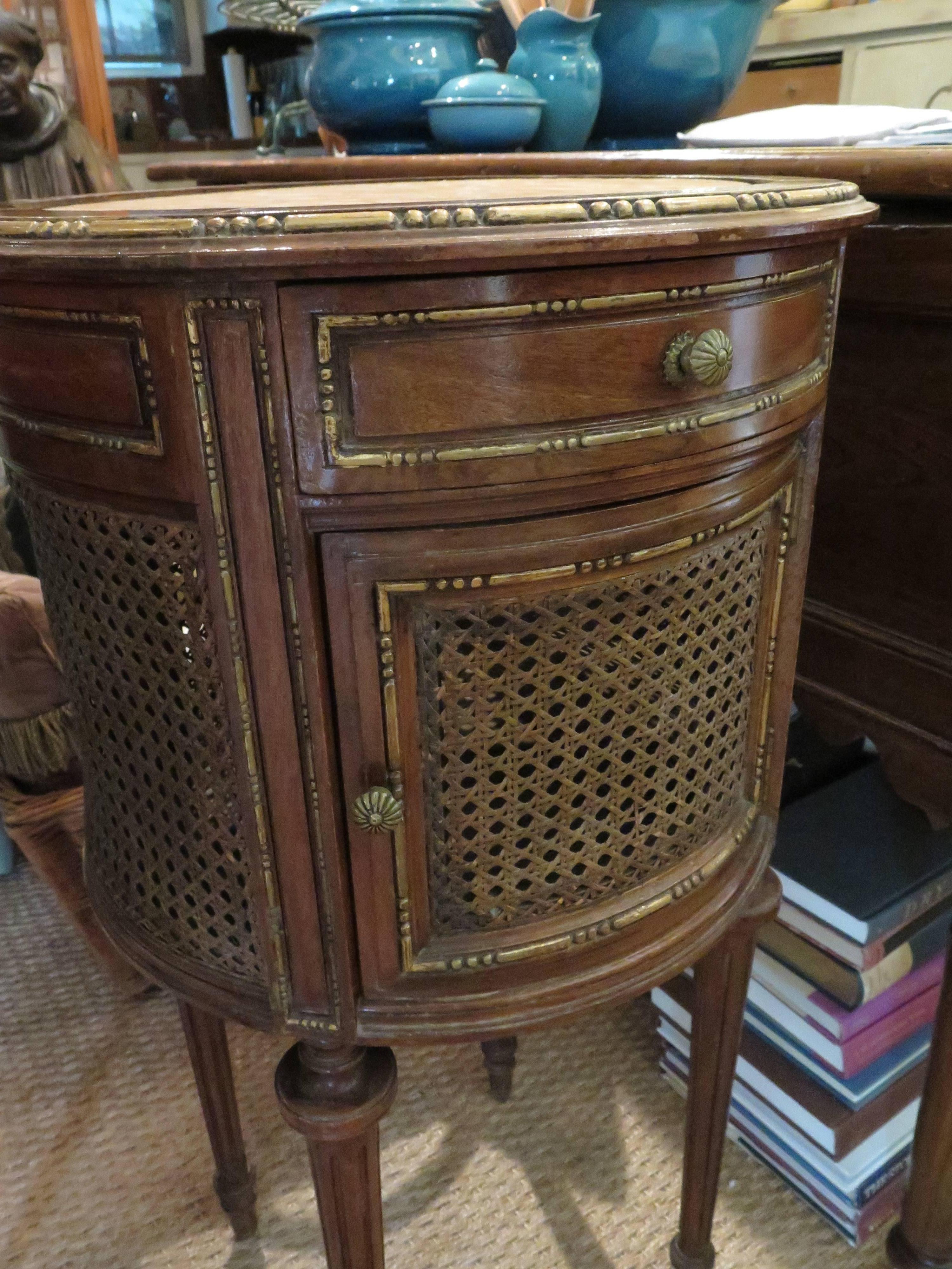 French Louis XVI Style Parcel-Gilt Pair of End Tables