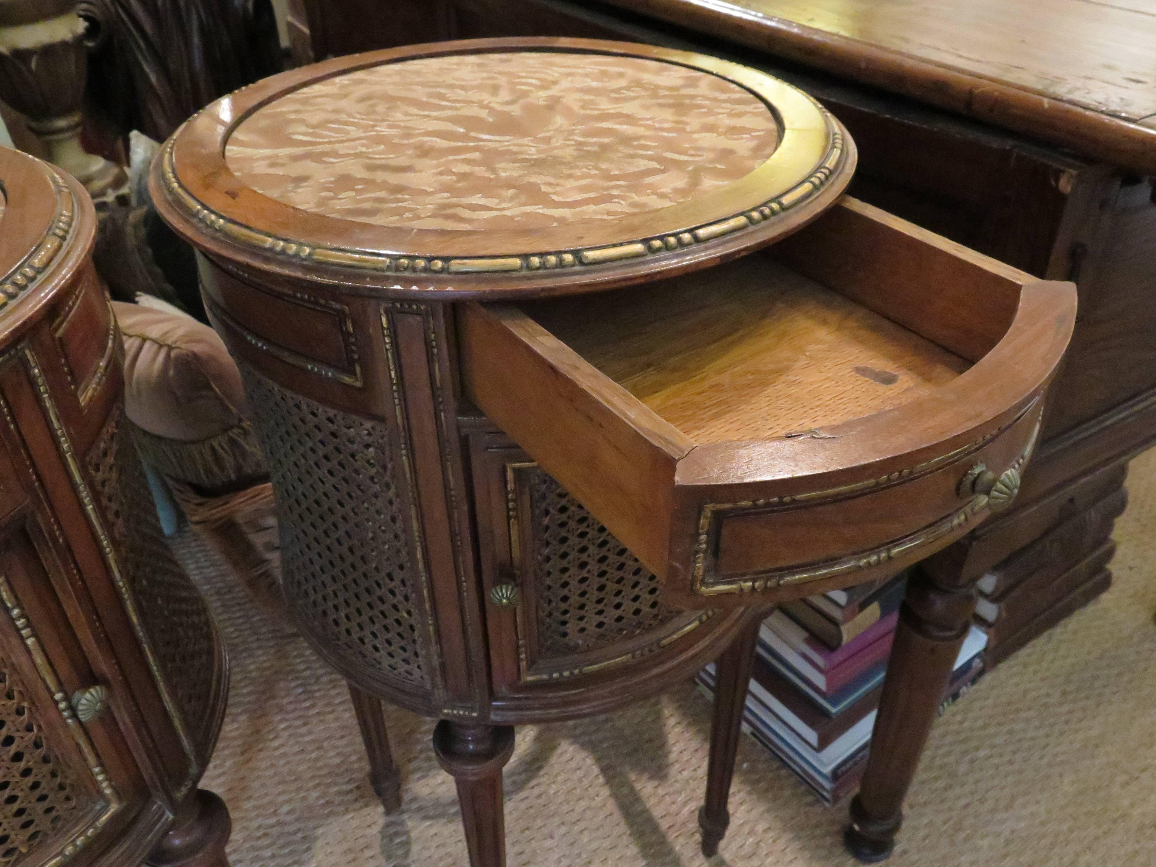 Wood Louis XVI Style Parcel-Gilt Pair of End Tables