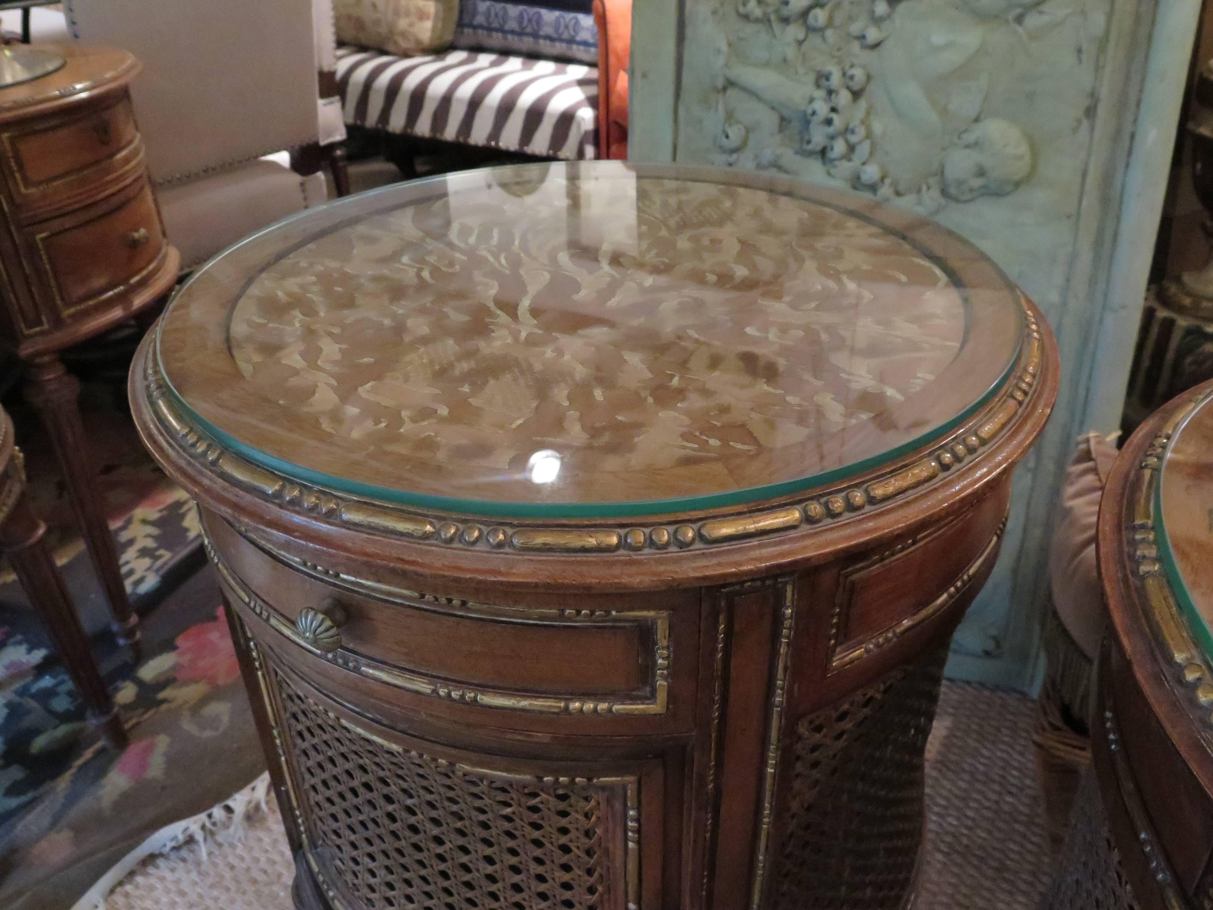 Louis XVI Style Parcel-Gilt Pair of End Tables 1