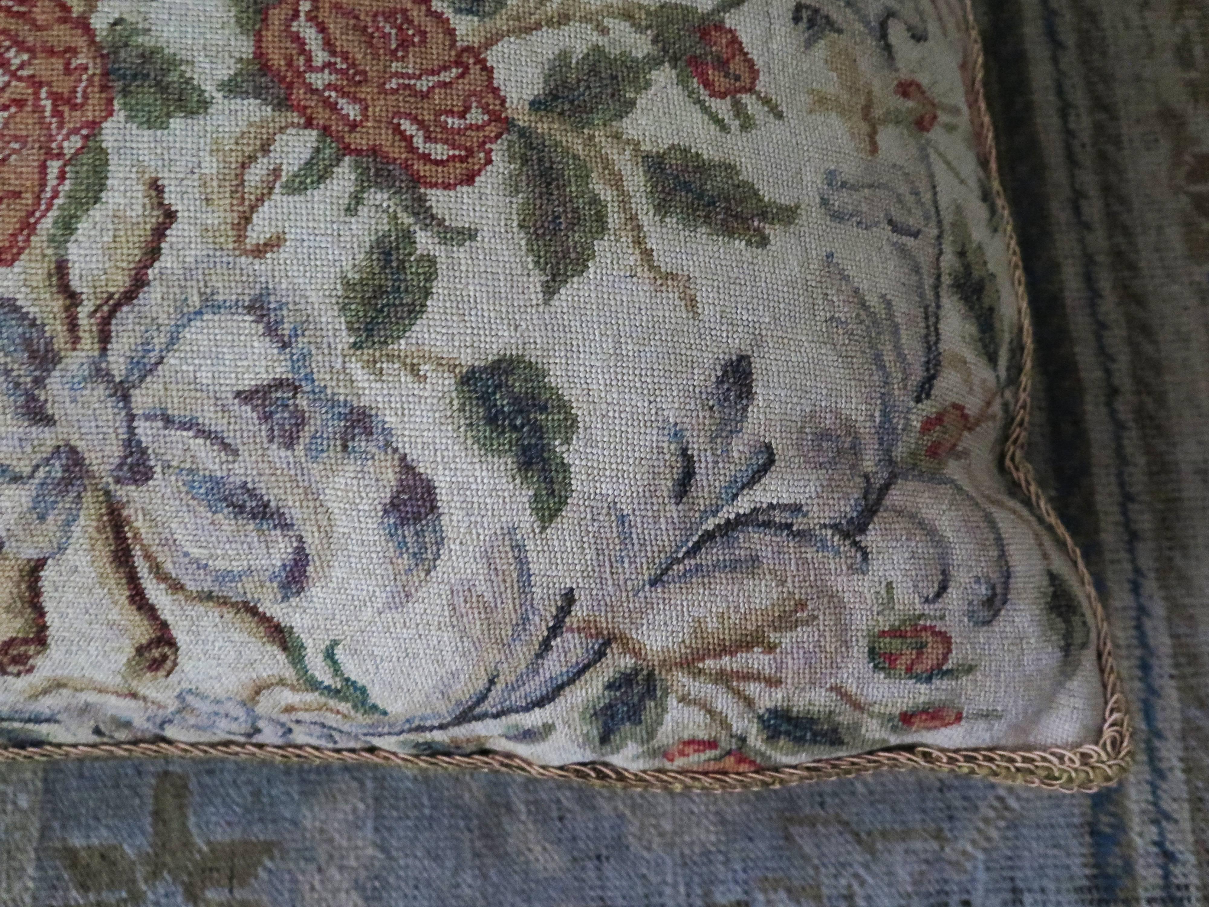Maison Maison 19th Century Needlepoint Pillow In Excellent Condition For Sale In Houston, TX