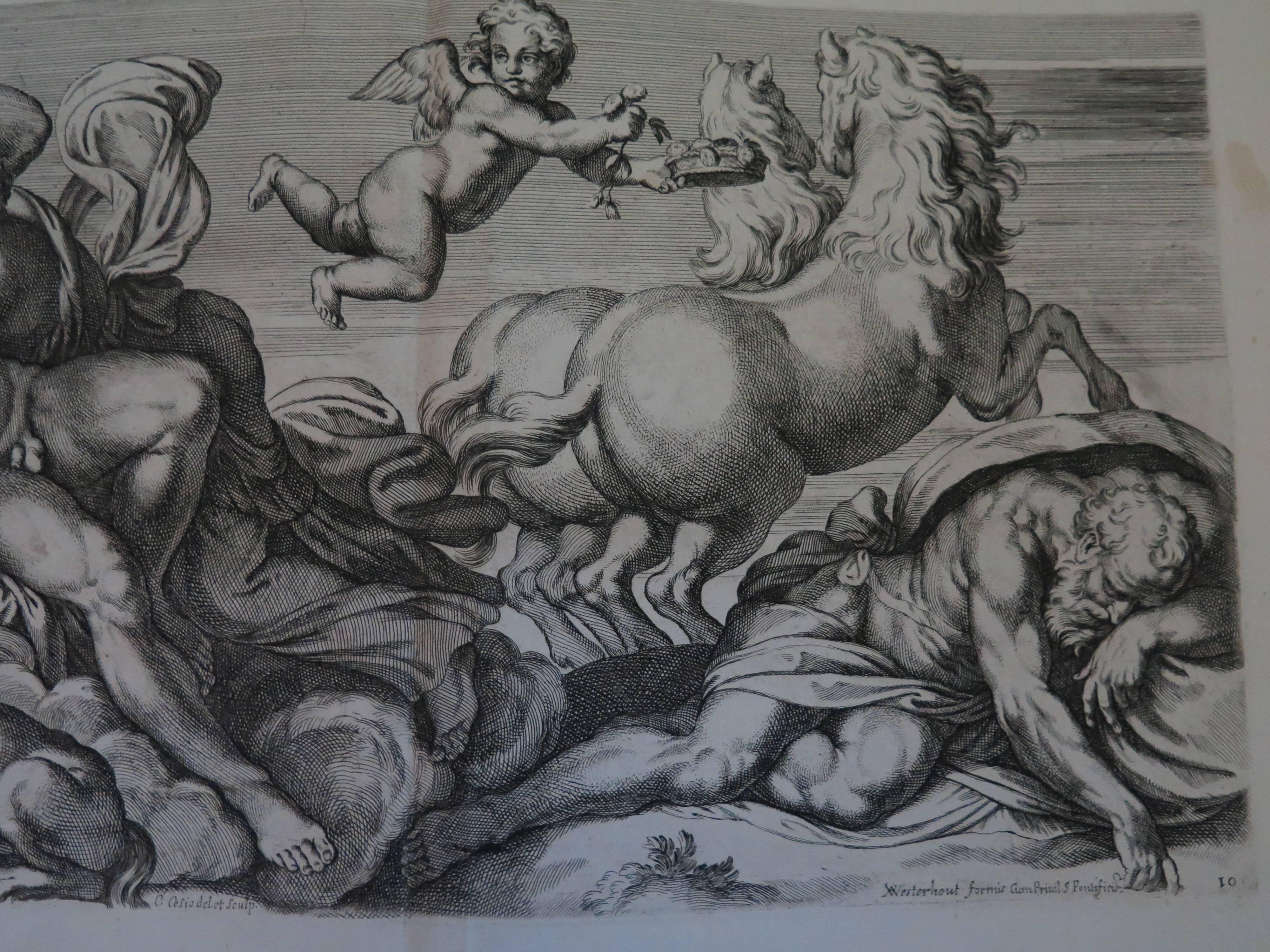 17th Century Engraving by Carlo Cesion In Excellent Condition For Sale In Houston, TX