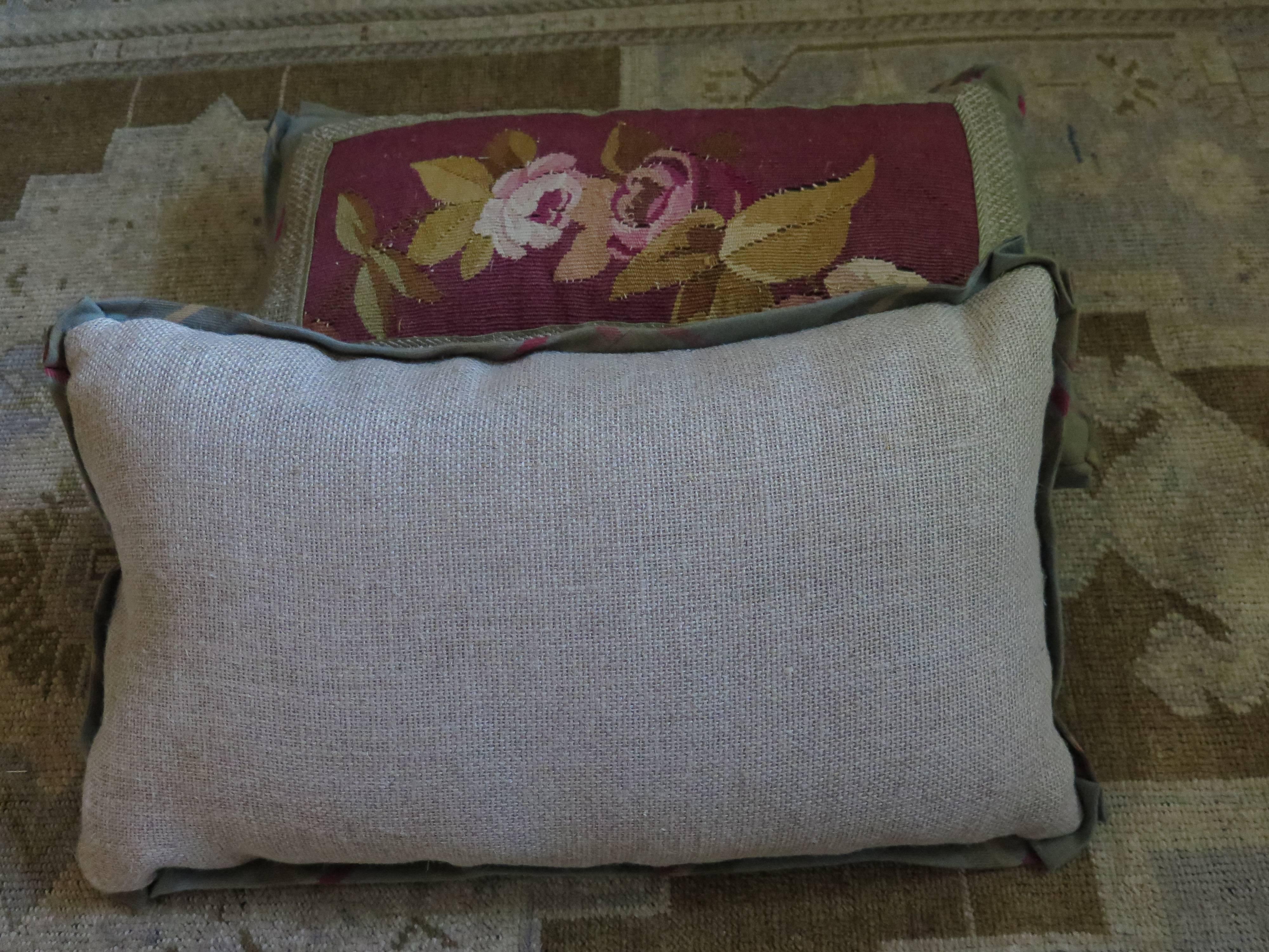 Pair of 19th Century Needlepoint Pillows In Excellent Condition In Houston, TX