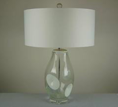 Pair of Vintage Hand Blown Pulegoso Art Glass Lamps