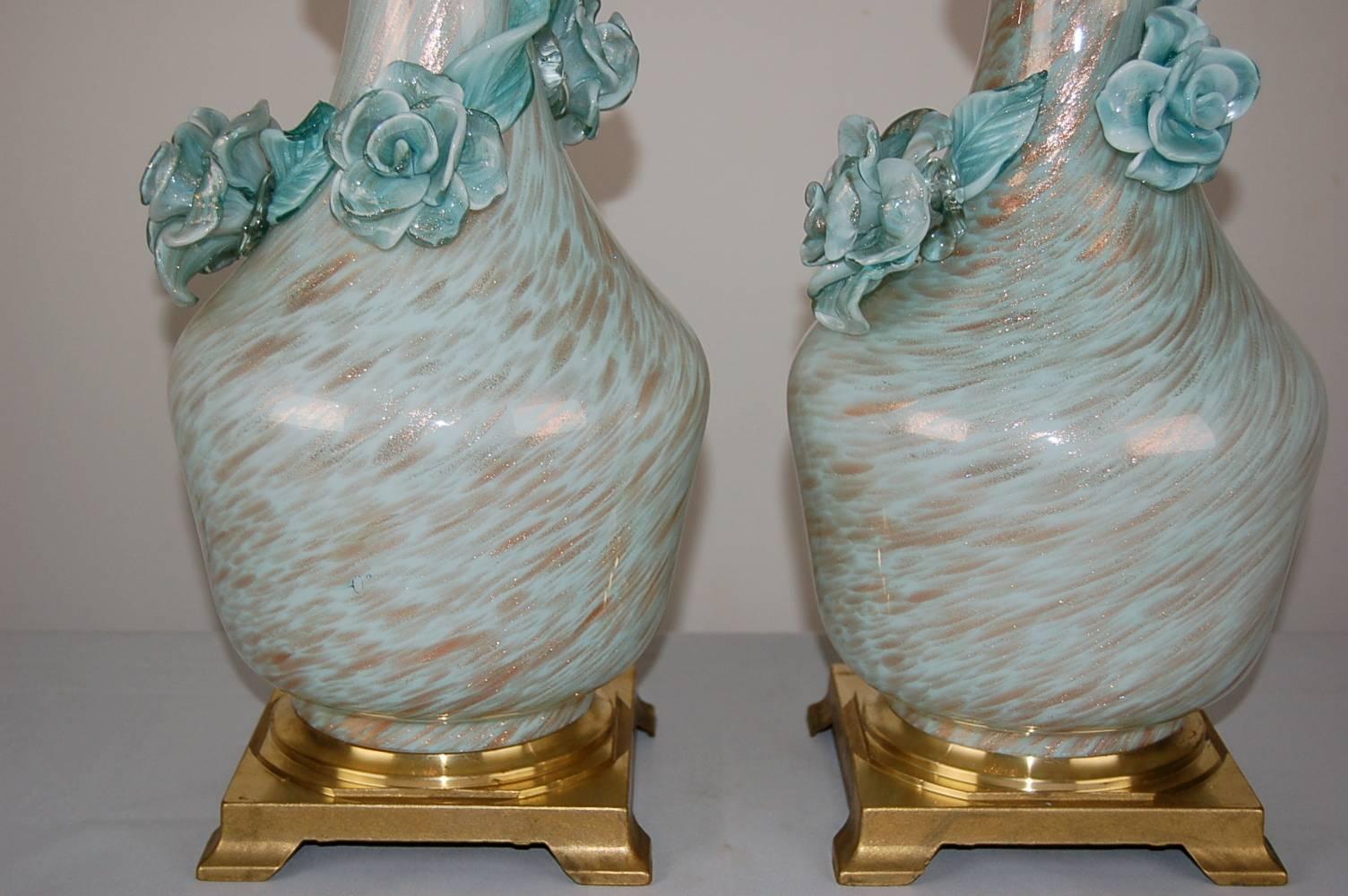 Italian Matched Pair of Vintage Murano Lamps for Marbro For Sale