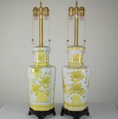 Pair of Vintage Porcelain Lamps by The Marbro Lamp Company