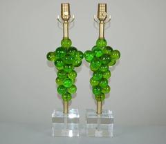 Vintage Resin Bubble Table Lamps by Silvano Pantani in Lime Green, 1966