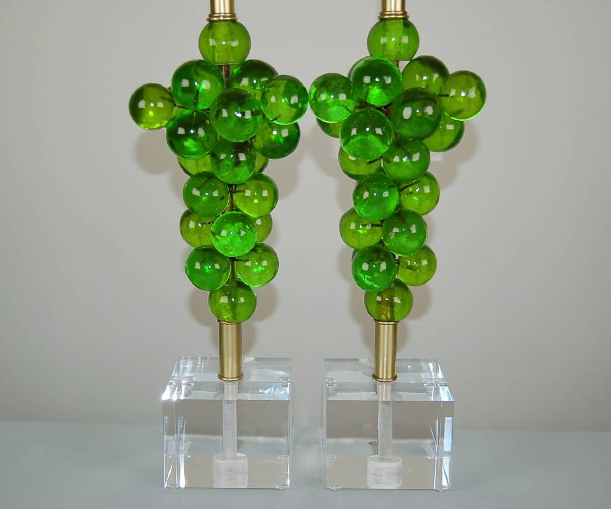 Mid-Century Modern Vintage Resin Bubble Table Lamps by Silvano Pantani in Lime Green, 1966 For Sale