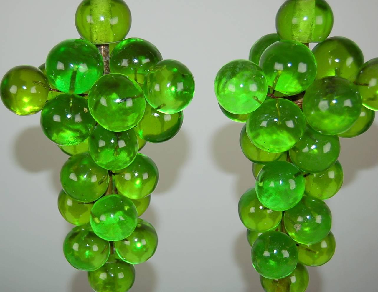 Italian Vintage Resin Bubble Table Lamps by Silvano Pantani in Lime Green, 1966 For Sale