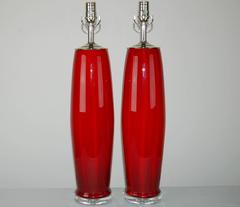 Red Murano Vintage Italian Table Lamps