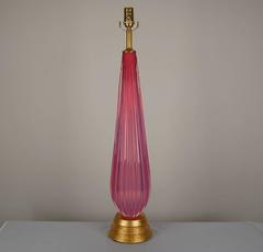 Pink Opaline Murano Italian Lamp by Seguso