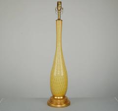 Orange Vintage Murano Lamp with Peacock Design