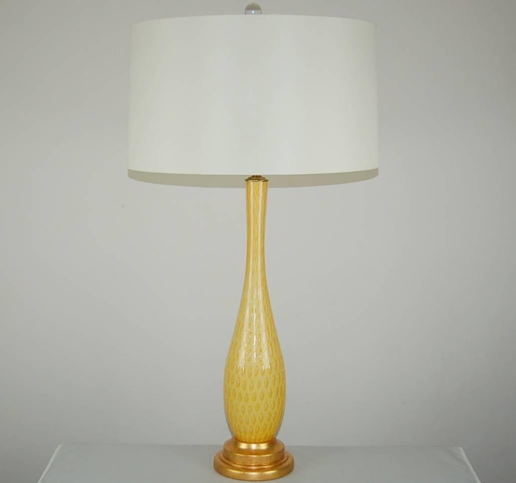 Mid-Century Modern Orange Vintage Murano Lamp with Peacock Design For Sale