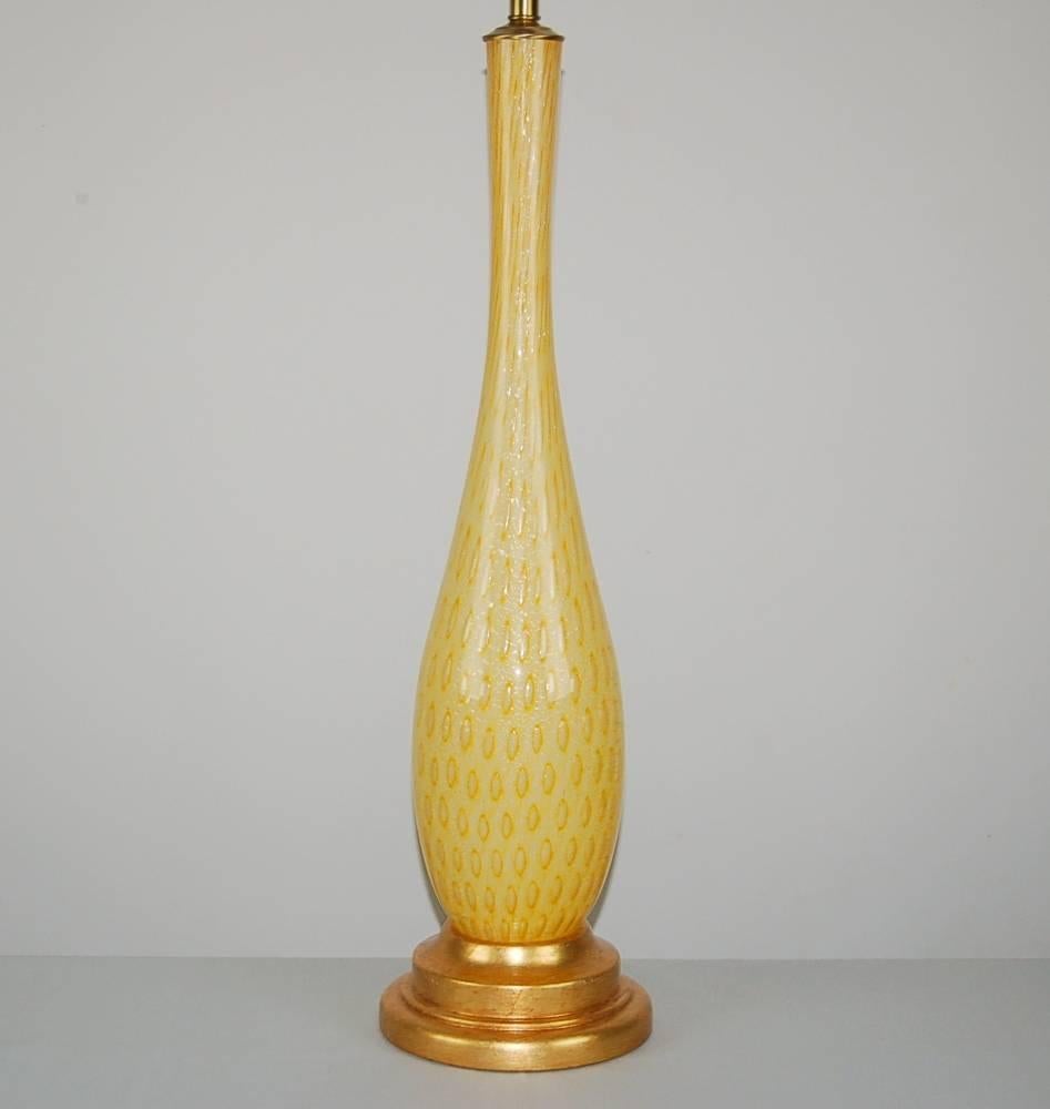 Italian Orange Vintage Murano Lamp with Peacock Design For Sale