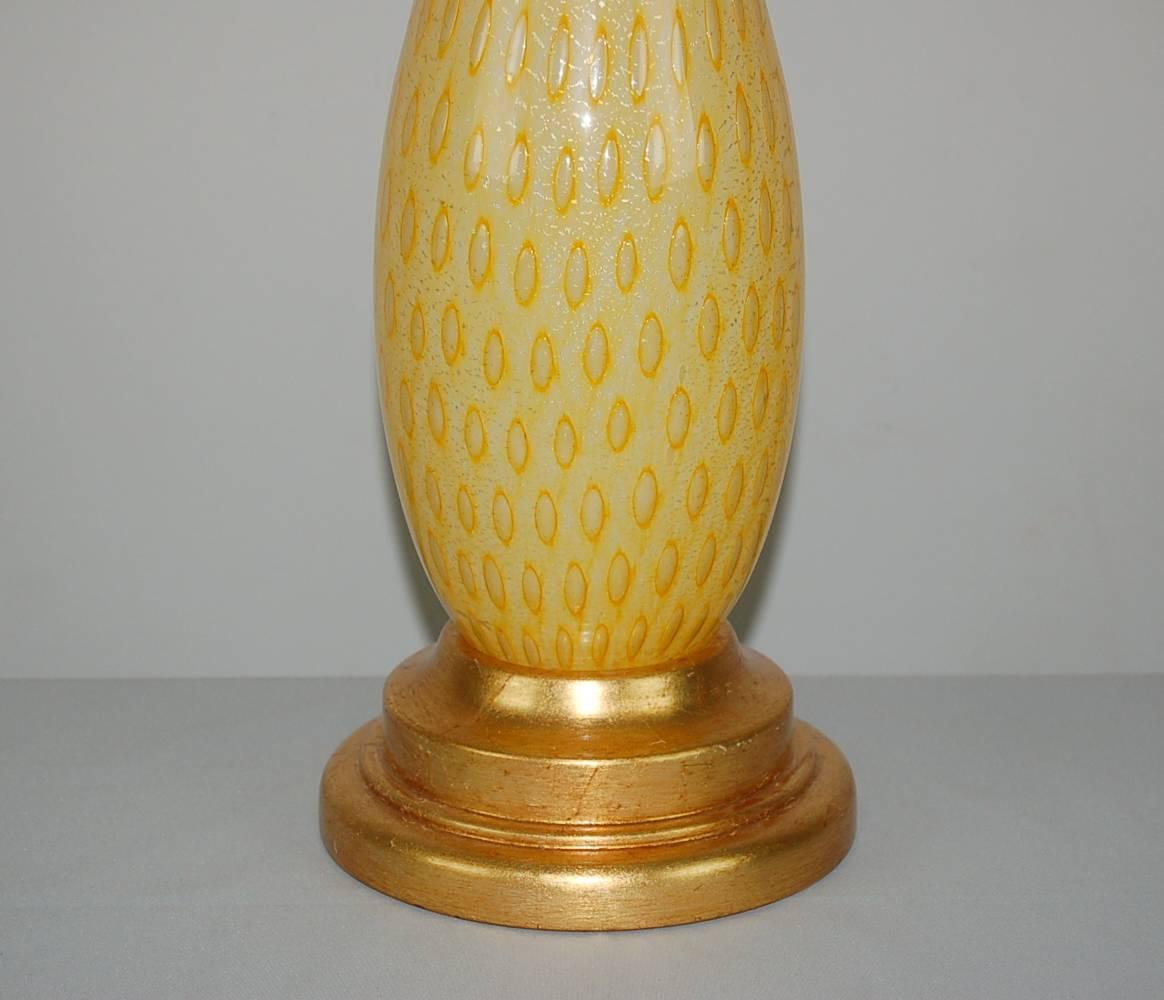 Orange Vintage Murano Lamp with Peacock Design In Excellent Condition For Sale In Little Rock, AR