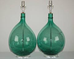 Green Murano Vintage Italian Table Lamps