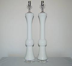 White Murano Vintage Italian Table Lamps