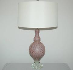 Lavender Murano Vintage Italian Table Lamps