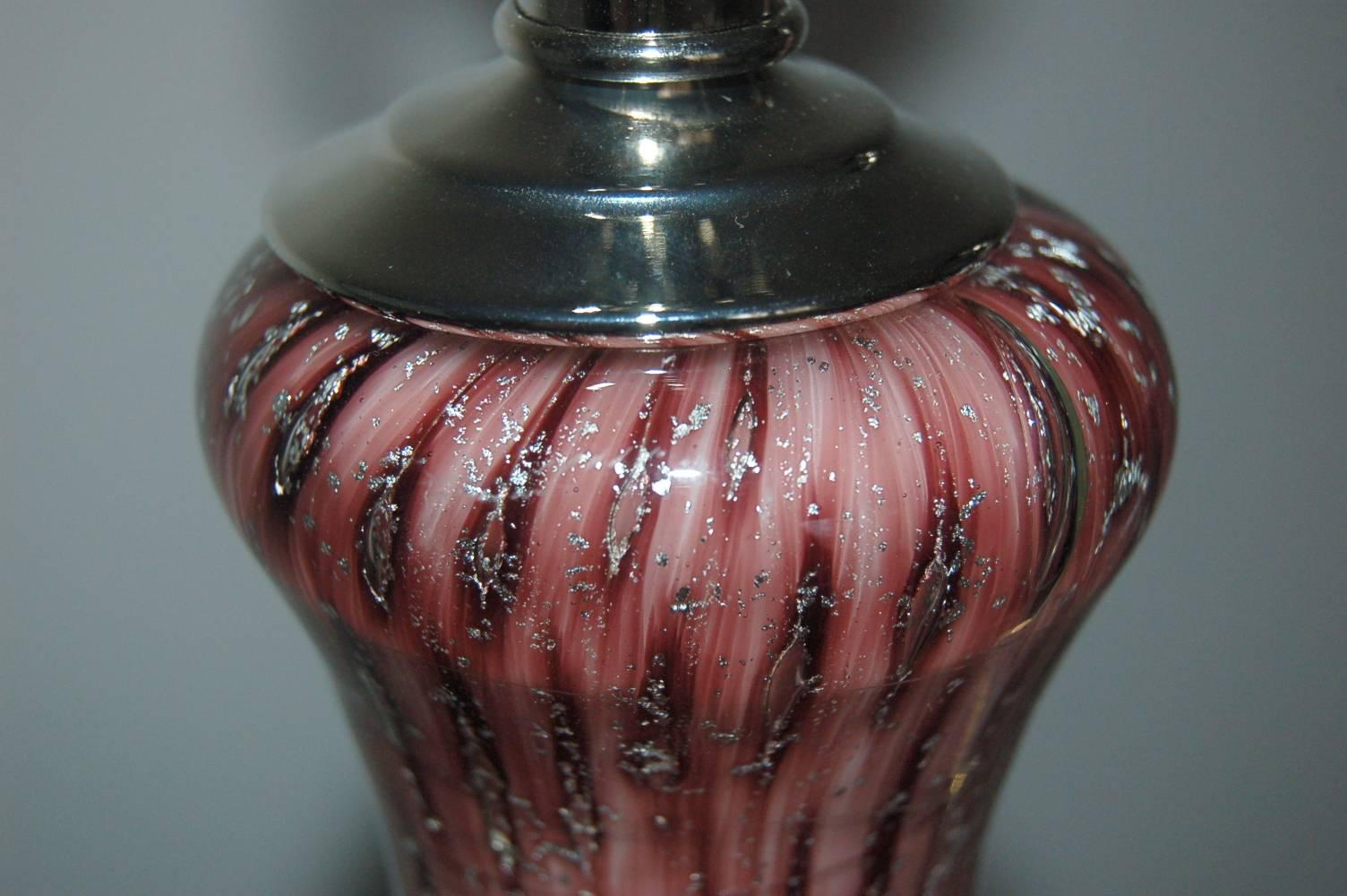 Lavender Murano Vintage Italian Table Lamps For Sale 1